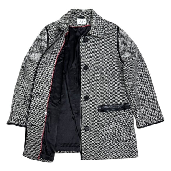 LUBA Wool Blend Vintage Retro Casual Winter Trench Pea Coat Womens 8 Petite - Picture 1 of 6